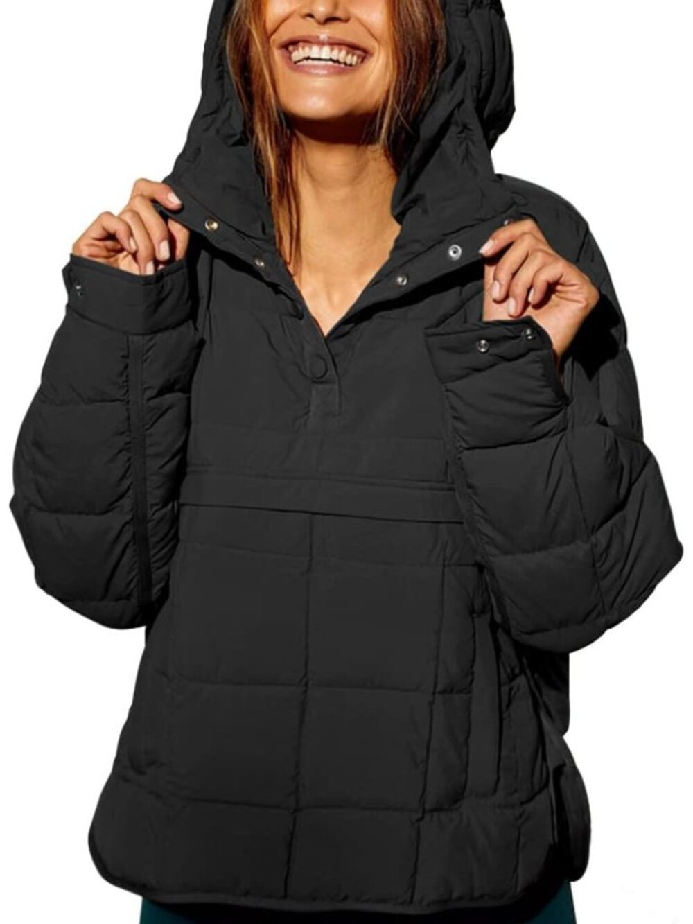 Cozy Women's Quilted Pullover Puffer Jacket - Perfect for Outdoor Adventures